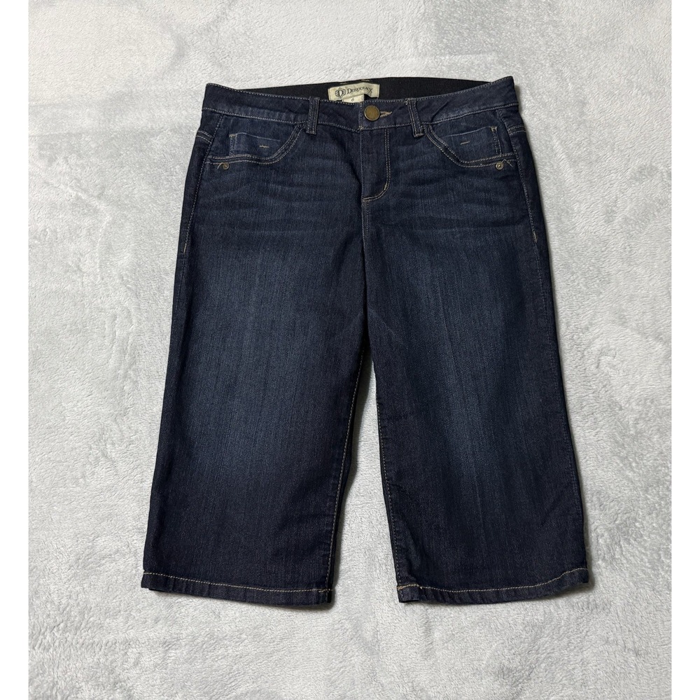 Democracy Bermuda Shorts Womens 6 Mid Rise Blue Dark Wash 30x14.5
